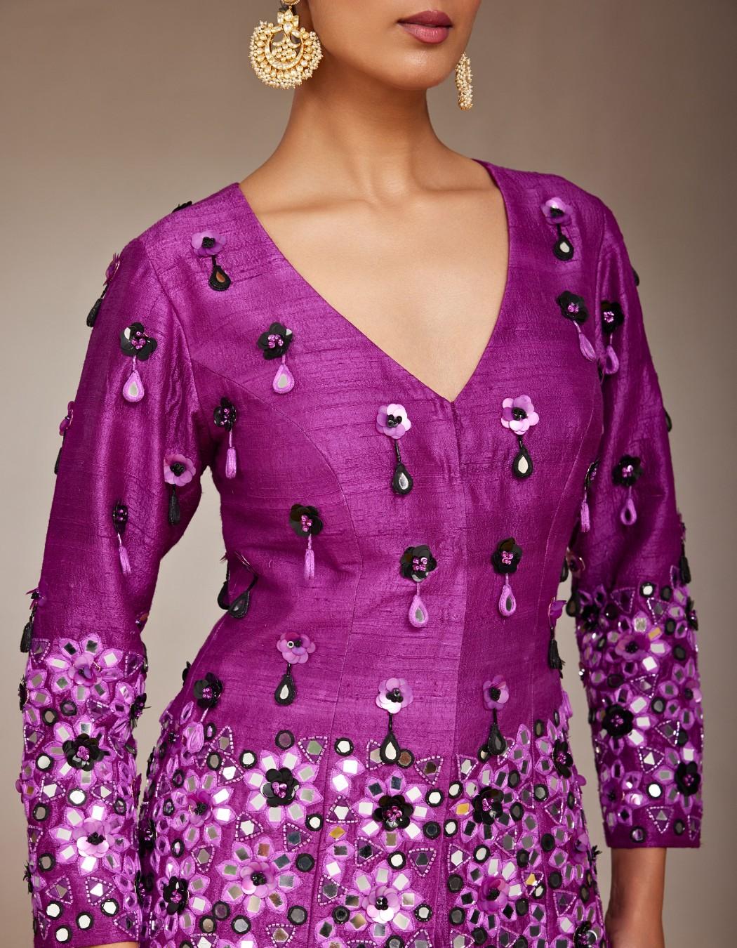 Gulaabi Purple Sharara & Jacket