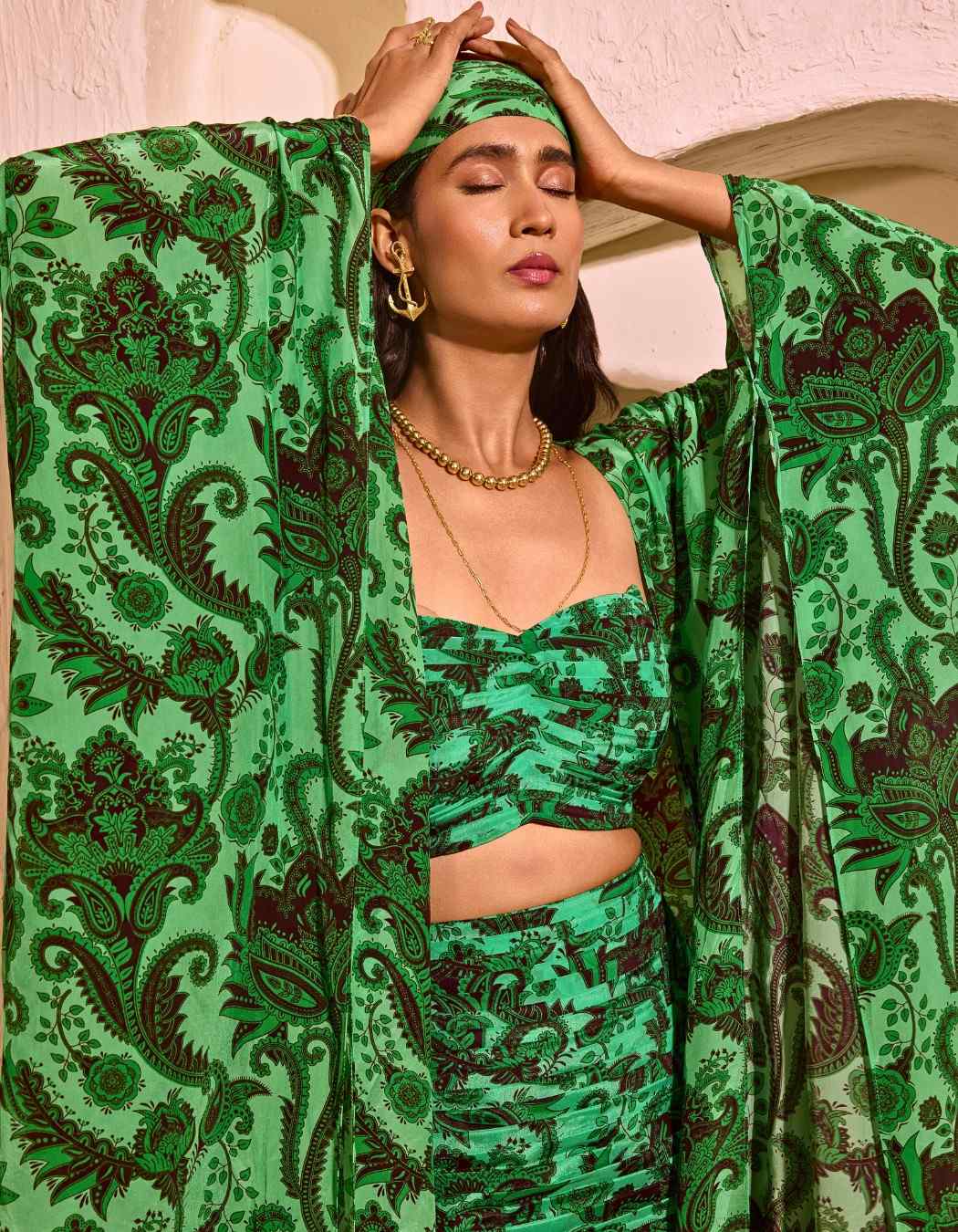 Mediterranean Cape Skirt Set