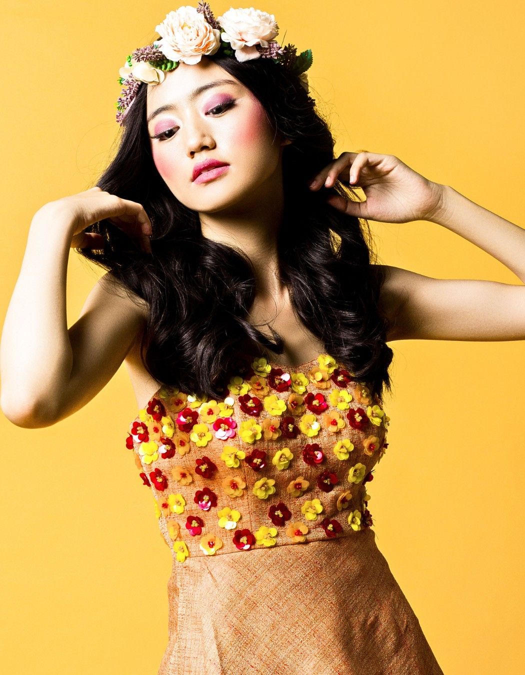 Orange Peplum & Pants Set