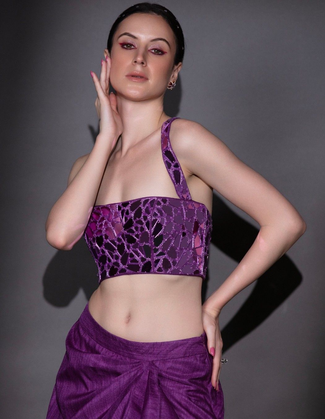 Aubergine Purple Drape Skirt & Top