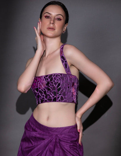 Aubergine Purple Drape Skirt & Top