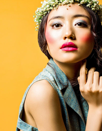 Blue Sleeveless Blazer Set With Shorts