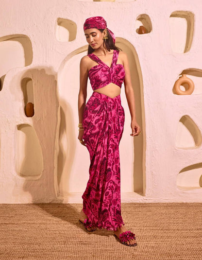 Bougainville Pink Top & Drape Skirt