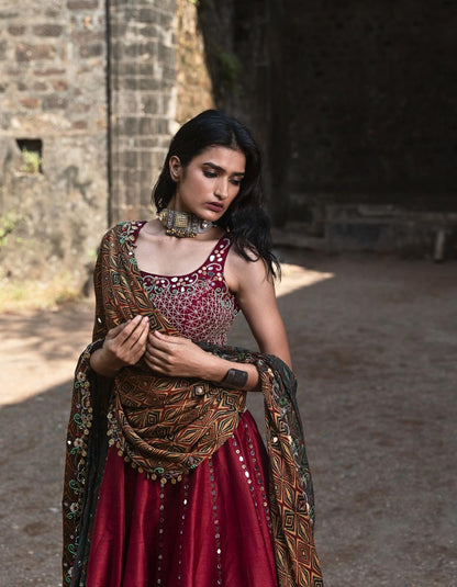 Crimson Red Lehenga Set