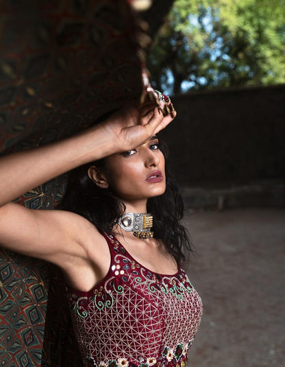 Crimson Red Lehenga Set