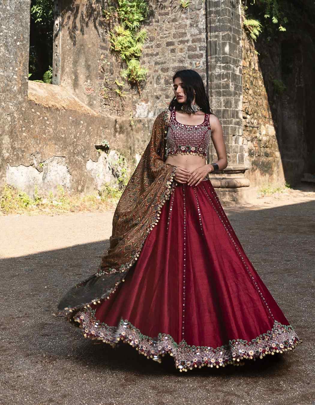 Crimson Red Lehenga Set