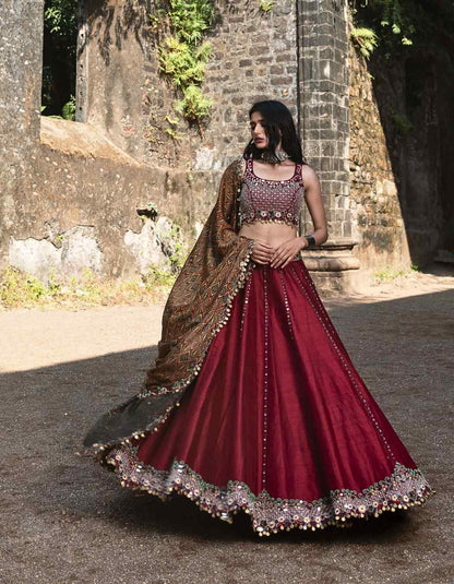 Crimson Red Lehenga Set