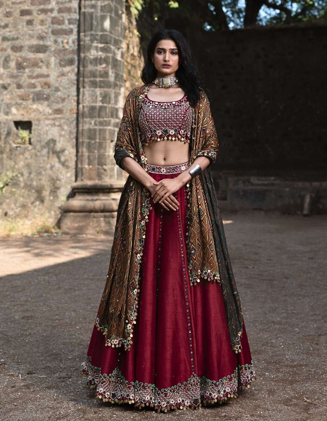 Crimson Red Lehenga Set