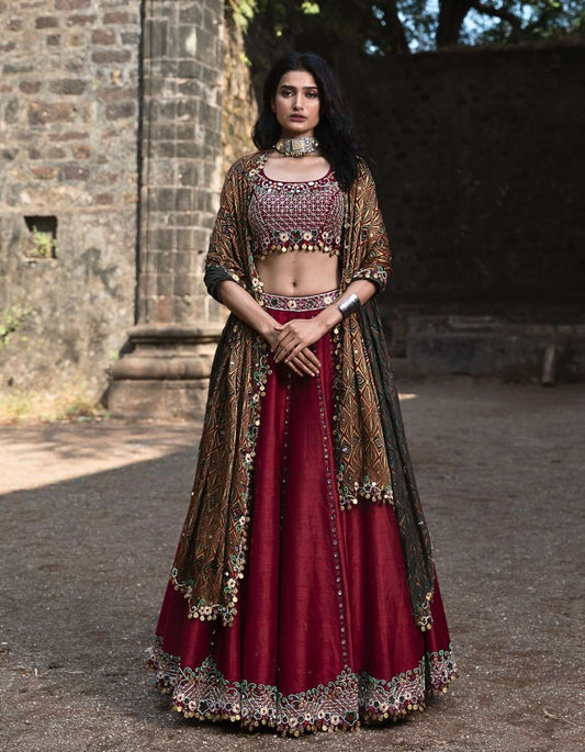 Crimson Red Lehenga Set