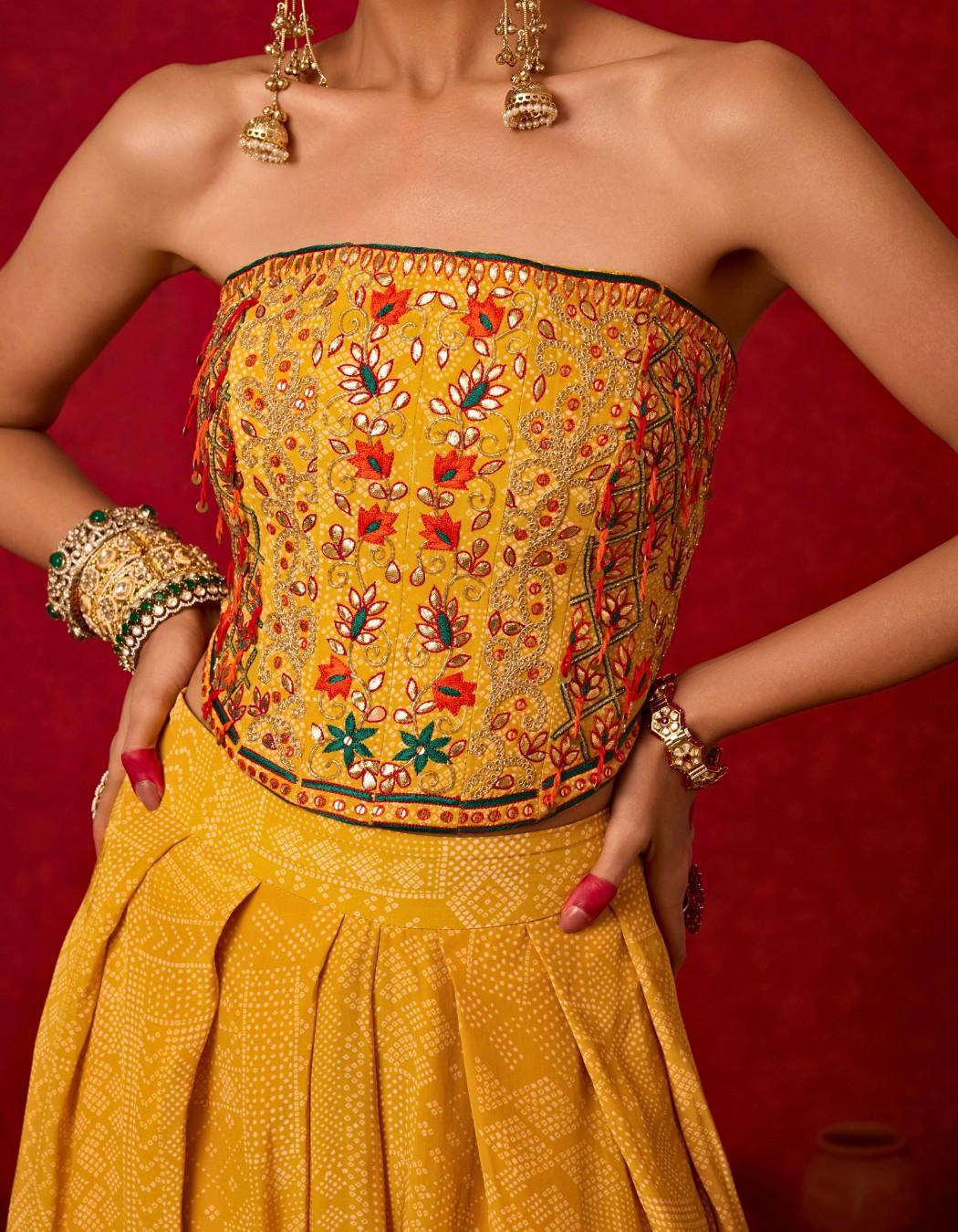 Embroidered Corset with Farshi Pants