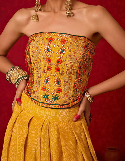 Embroidered Corset with Farshi Pants