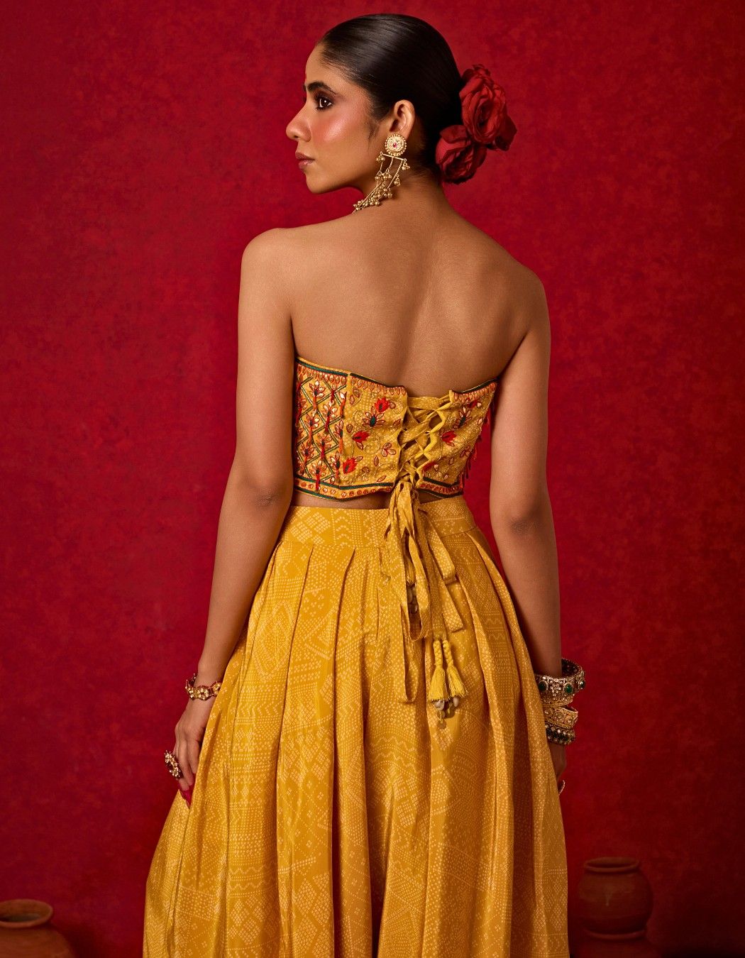 Embroidered Corset with Farshi Pants