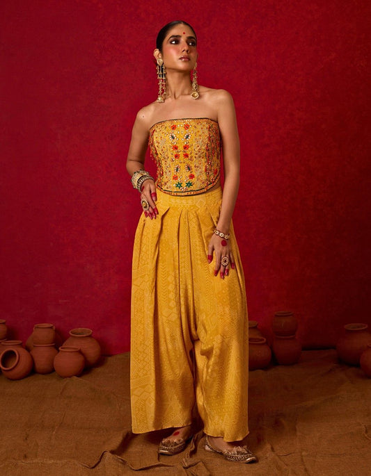 Embroidered Corset with Farshi Pants