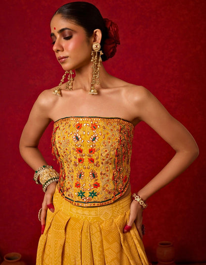 Embroidered Corset with Farshi Pants