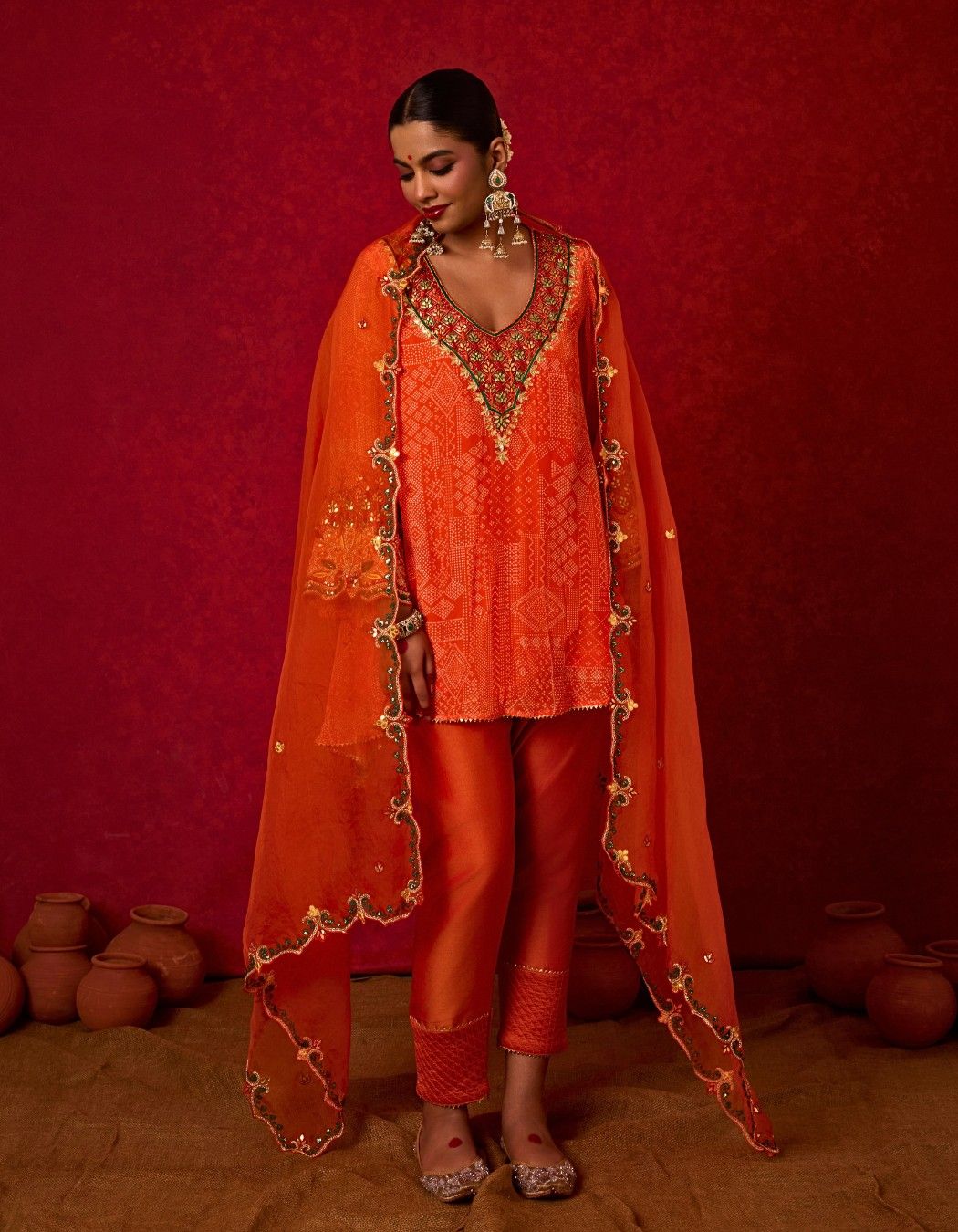 Embroidered Kurta Set with Pants