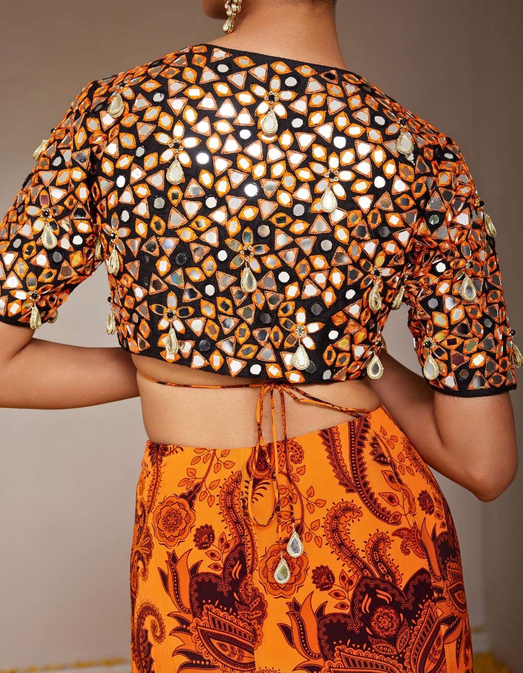 Genda Orange Fish-cut Lehenga