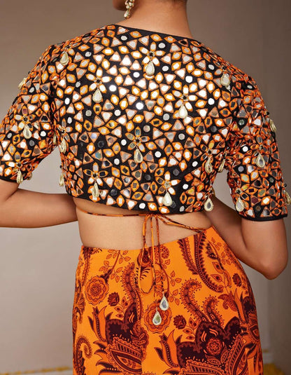 Genda Orange Fish-cut Lehenga