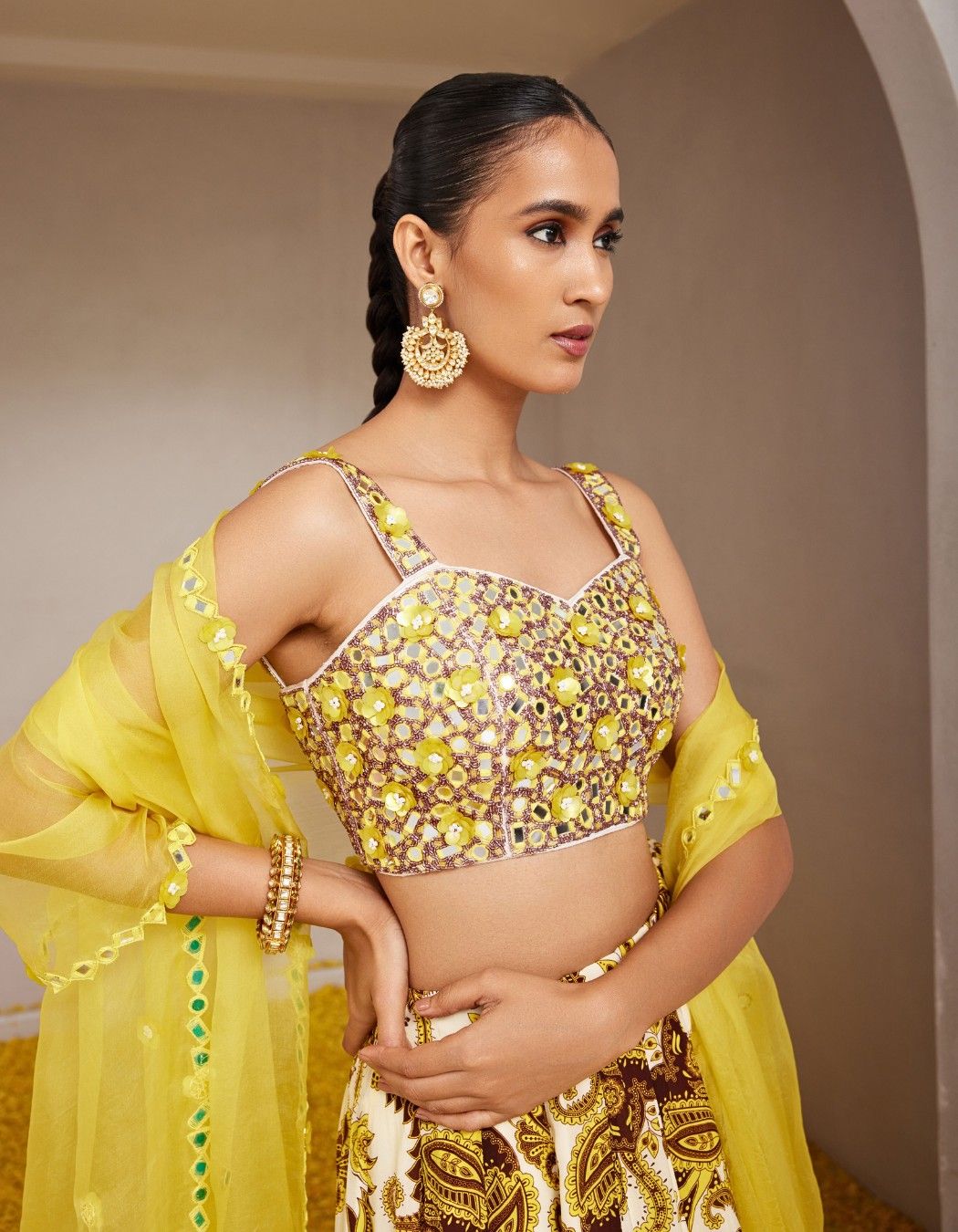 Genda Yellow Lehenga Set