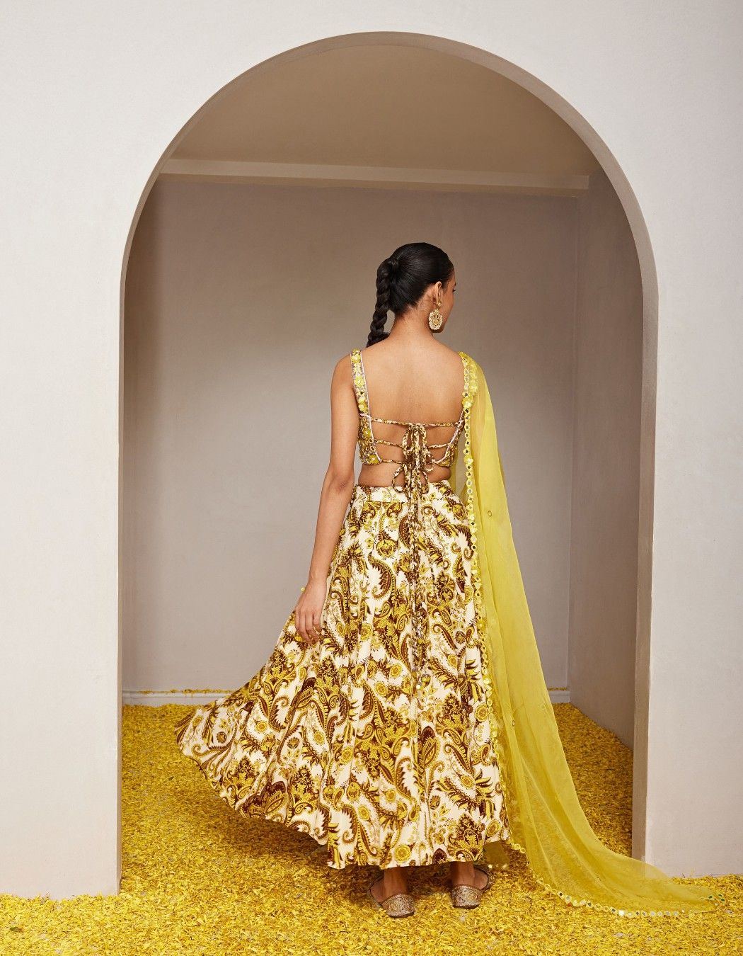 Genda Yellow Lehenga Set