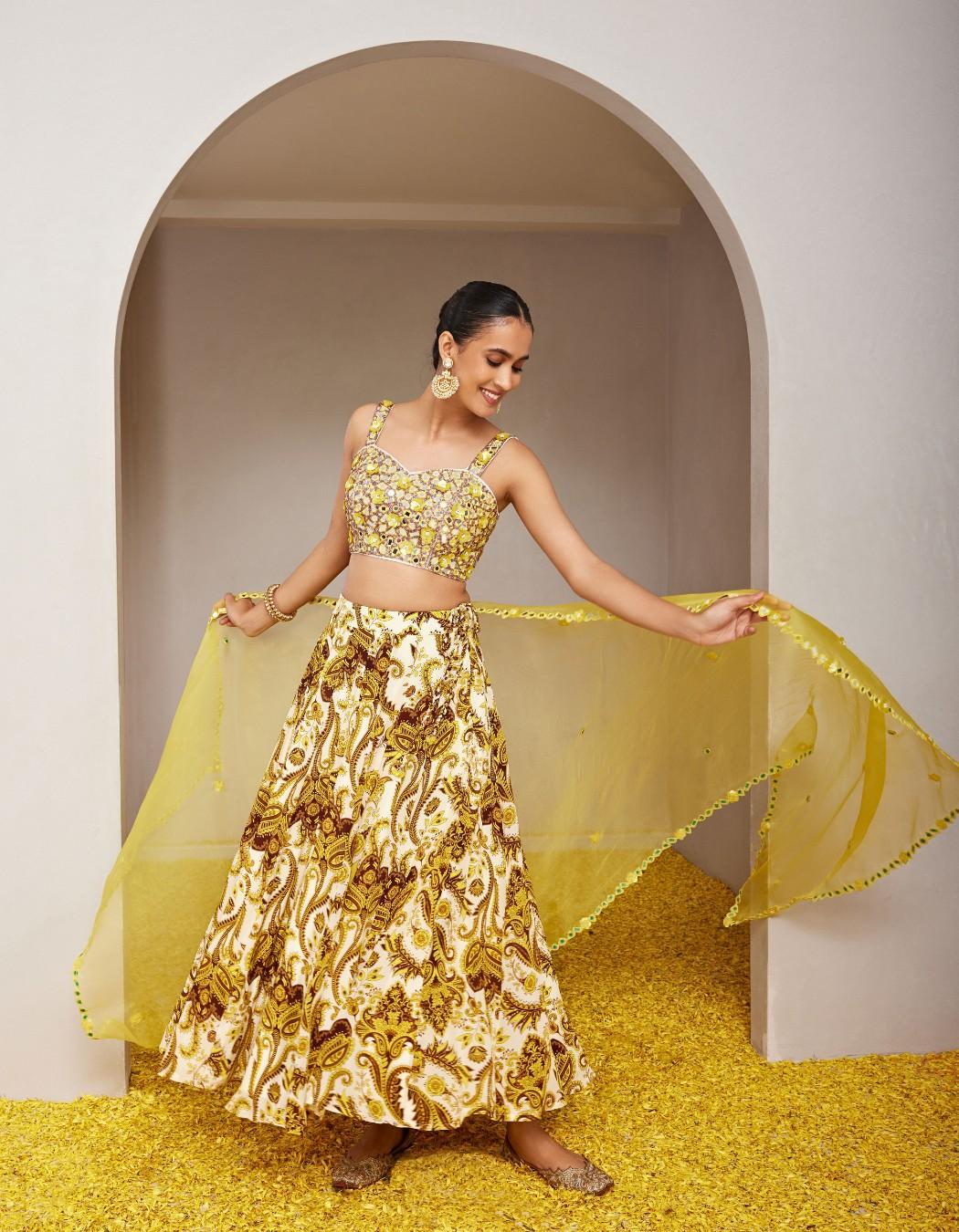Genda Yellow Lehenga Set