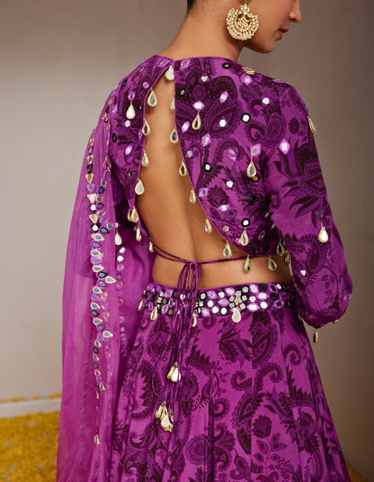Gulaabi Purple Lehenga Set
