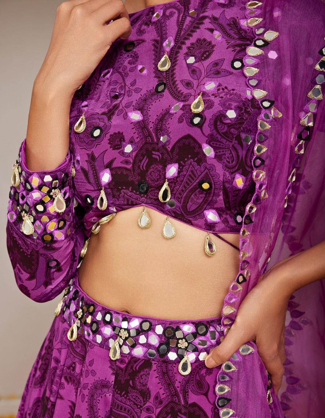 Gulaabi Purple Lehenga Set