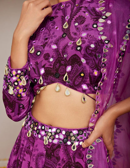 Gulaabi Purple Lehenga Set