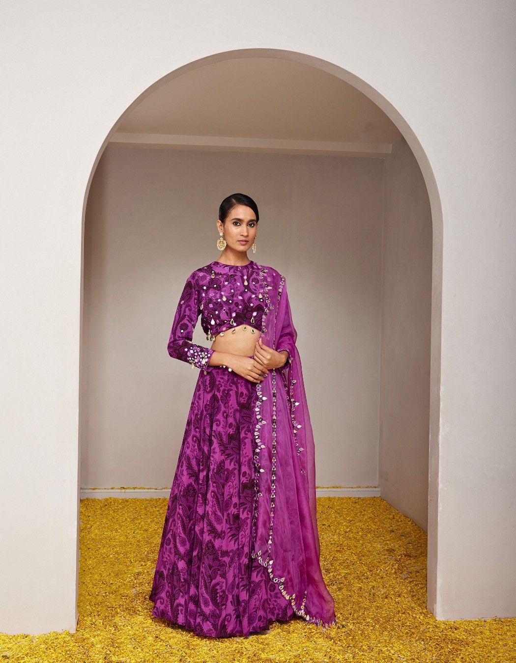 Gulaabi Purple Lehenga Set