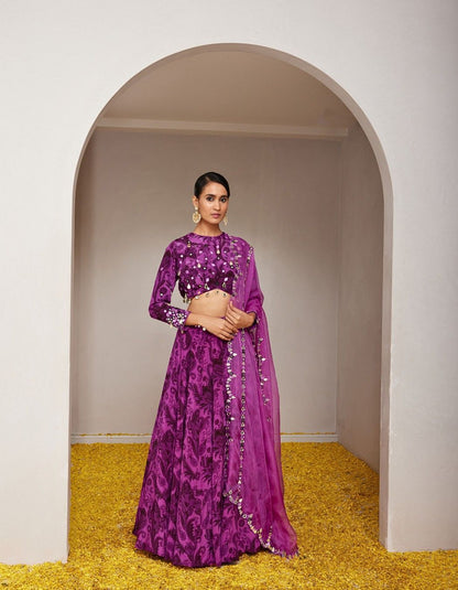 Gulaabi Purple Lehenga Set