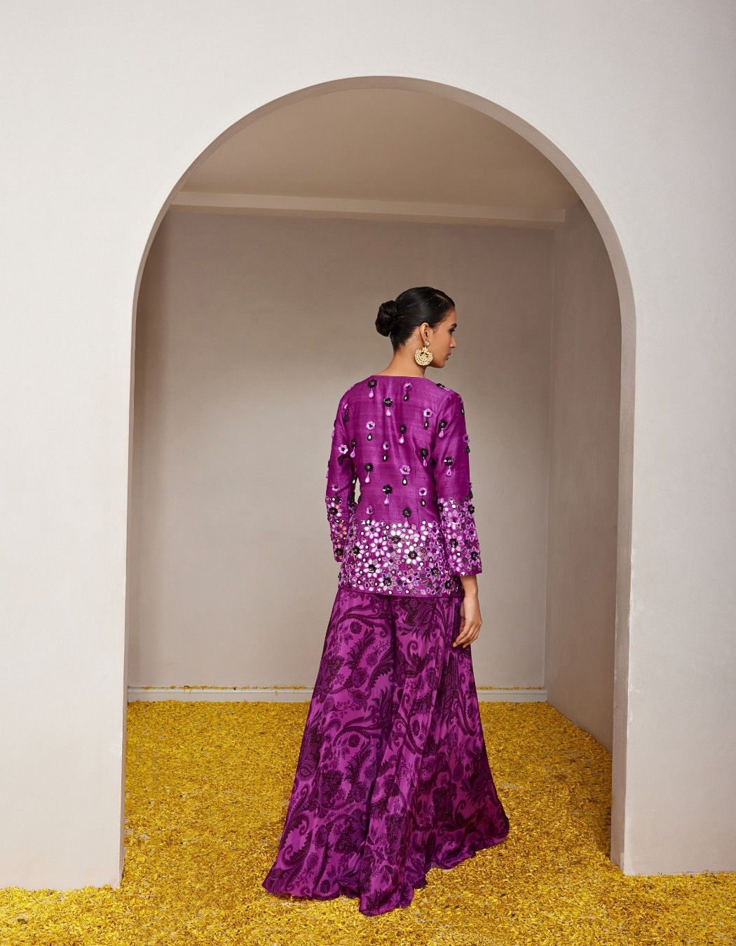 Gulaabi Purple Sharara & Jacket