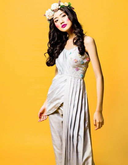 Icy Grey Peplum Co-Ord Set