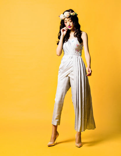 Icy Grey Peplum Co-Ord Set