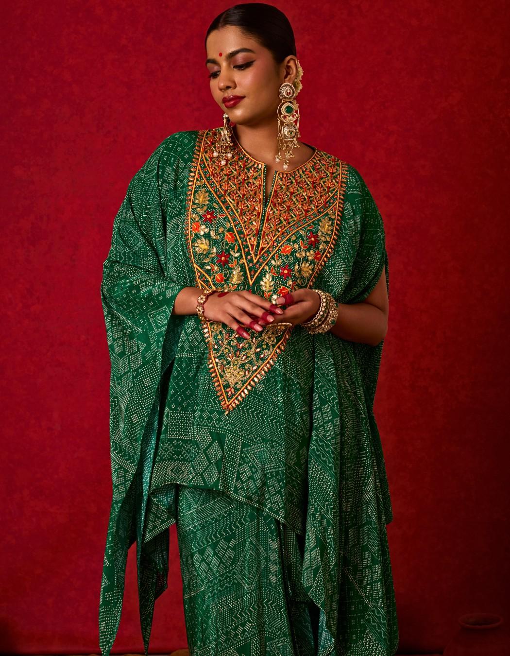Kaftan Set with Drape Skirt