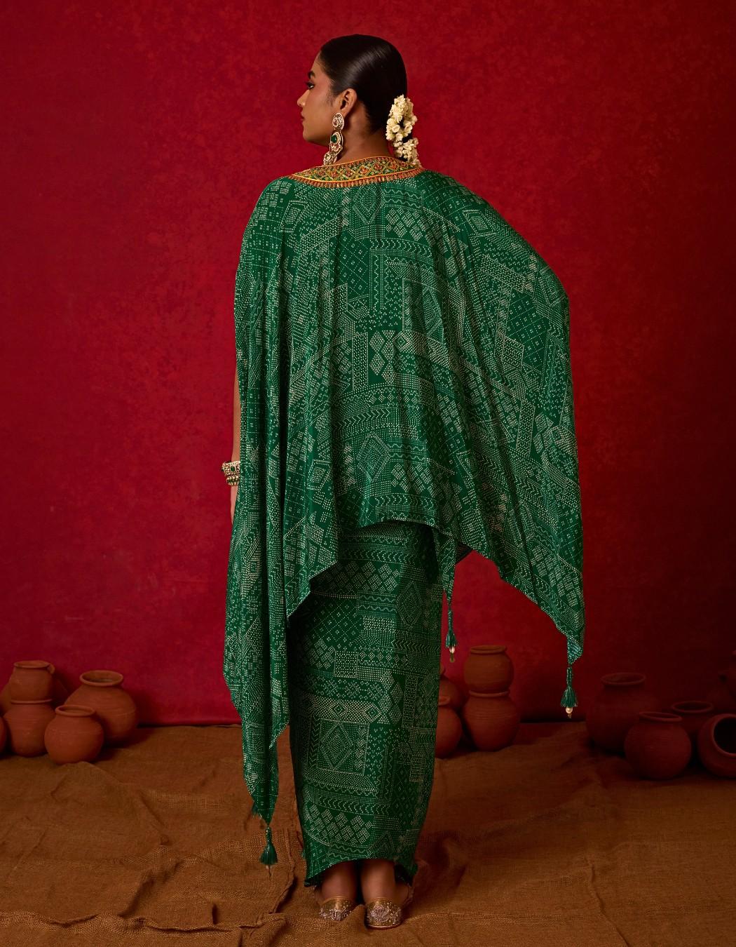 Kaftan Set with Drape Skirt
