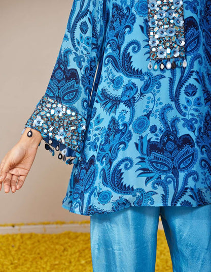 Krishna Blue Kurta Set