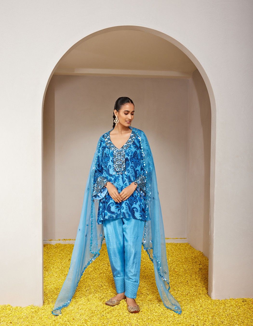 Krishna Blue Kurta Set