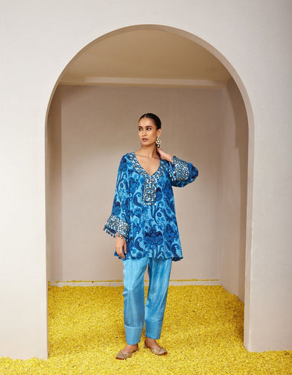 Krishna Blue Kurta Set