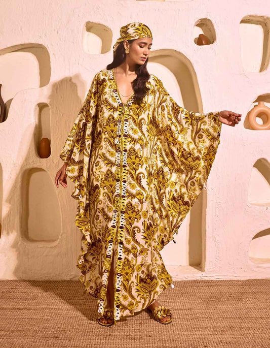 Lemon Yellow Kaftan Set