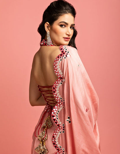 Light Pink Drape Skirt Set