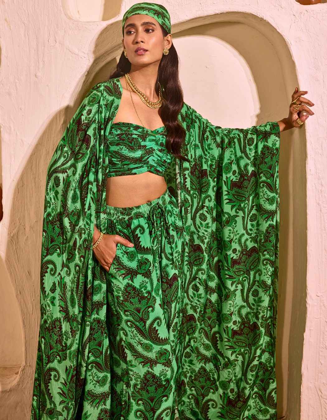 Mediterranean Green Cape Set