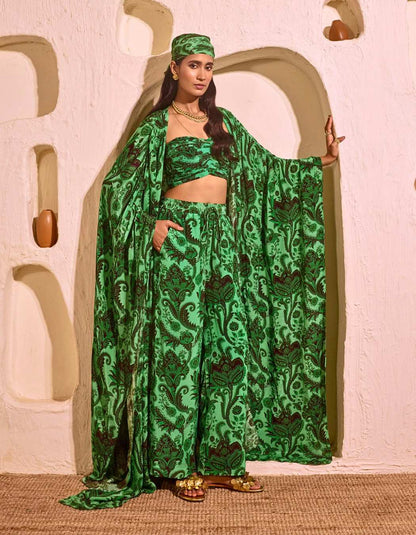Mediterranean Green Cape Set