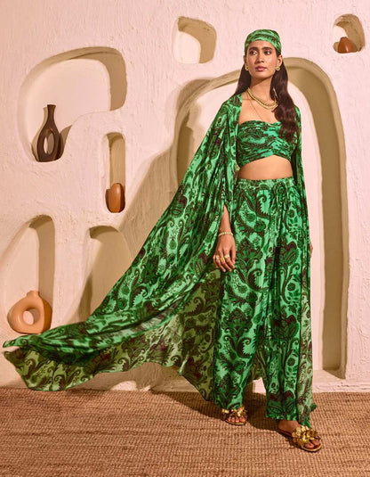 Mediterranean Green Cape Set