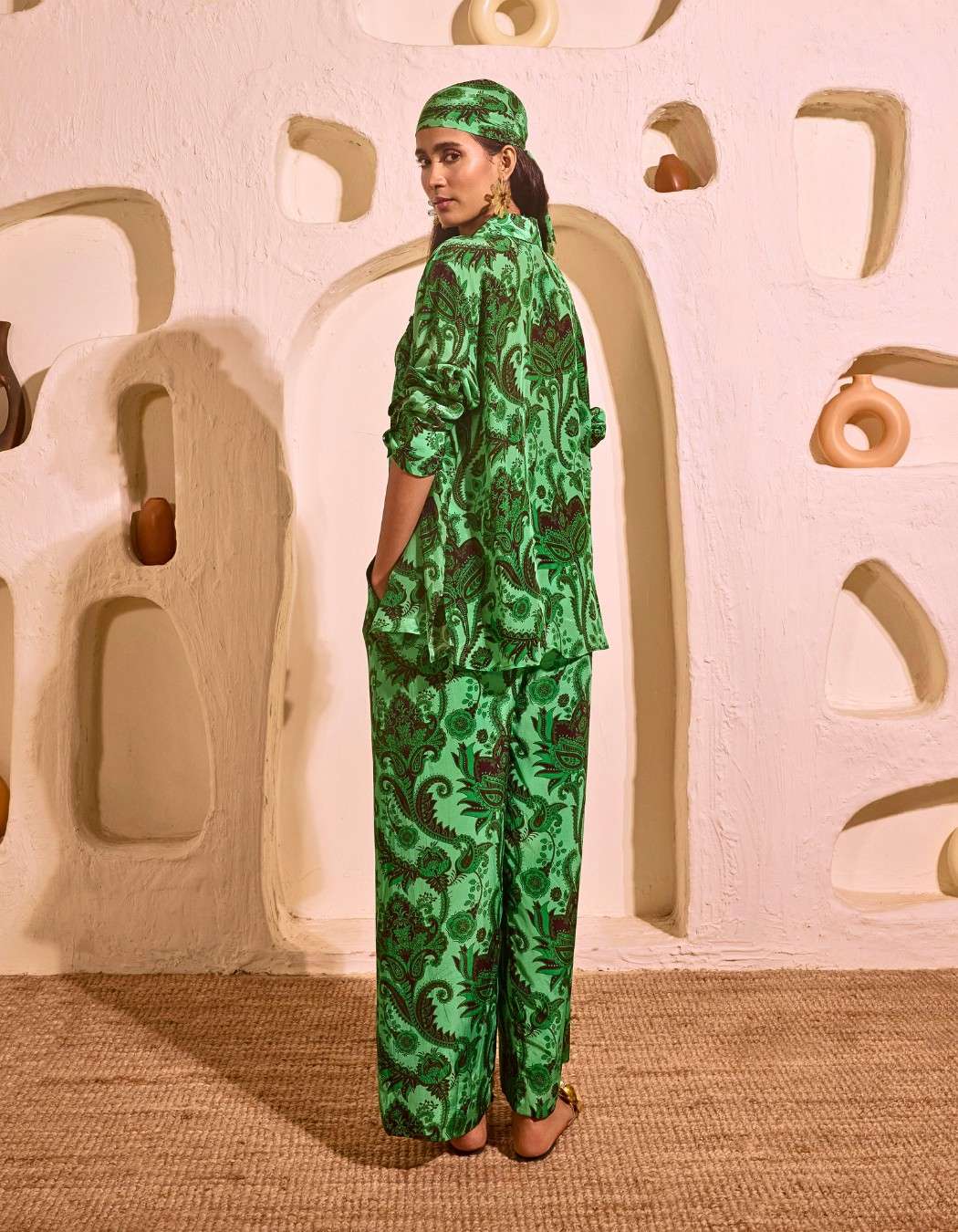 Mediterranean Green Shirt Pants Set