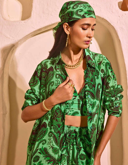 Mediterranean Green Three Piece Co-ord Set