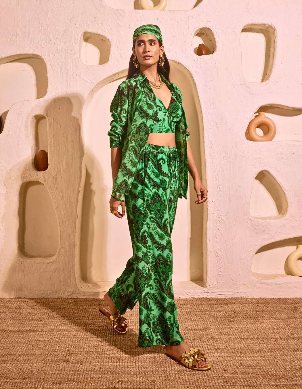 Mediterranean Green Three Piece Co-ord Set