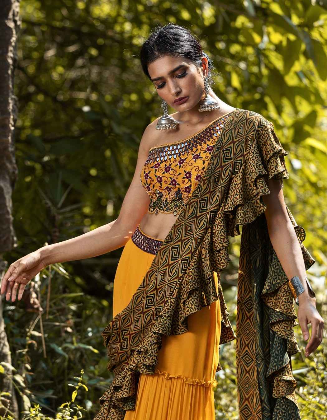 Mustard Yellow Sharara Set