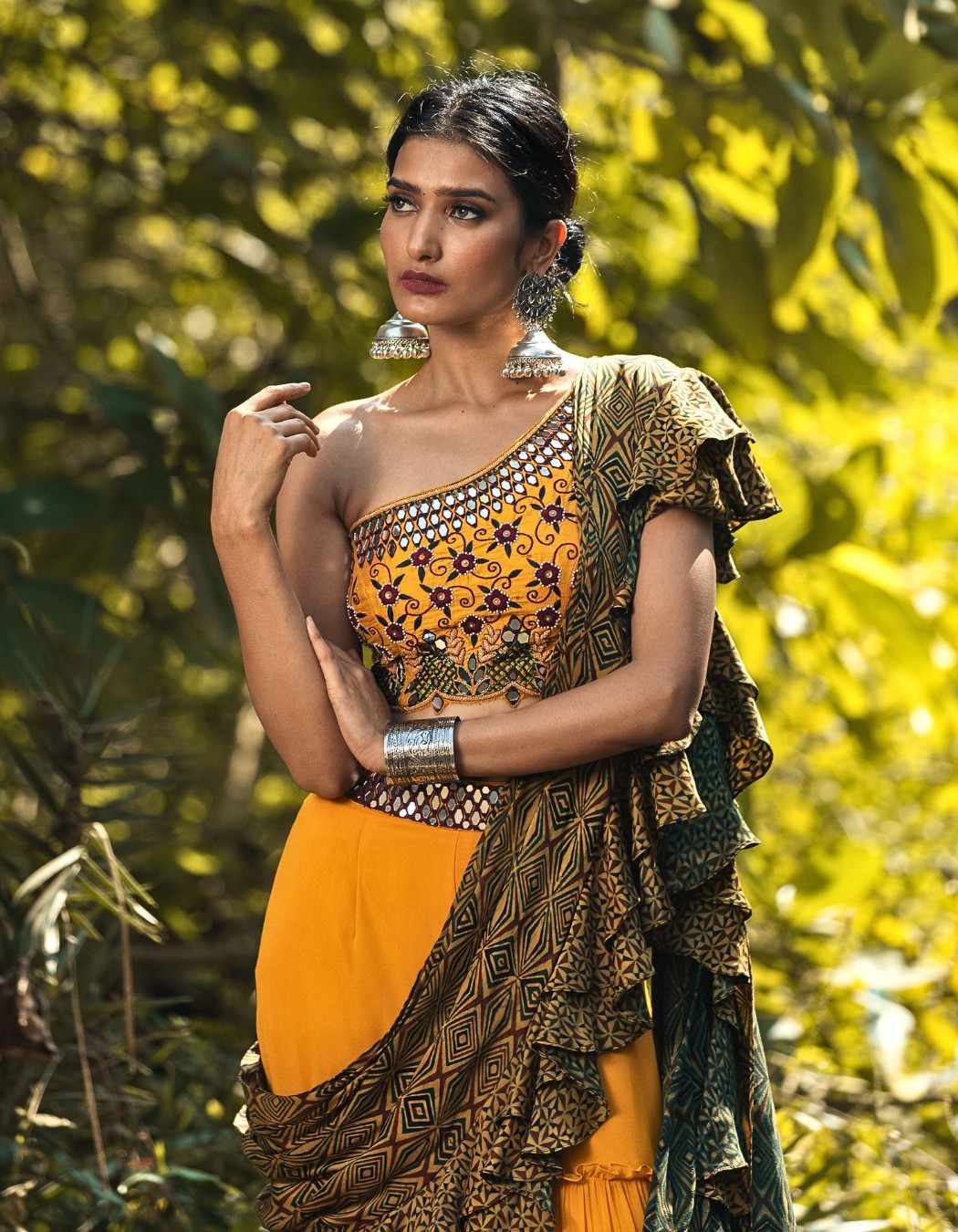 Mustard Yellow Sharara Set
