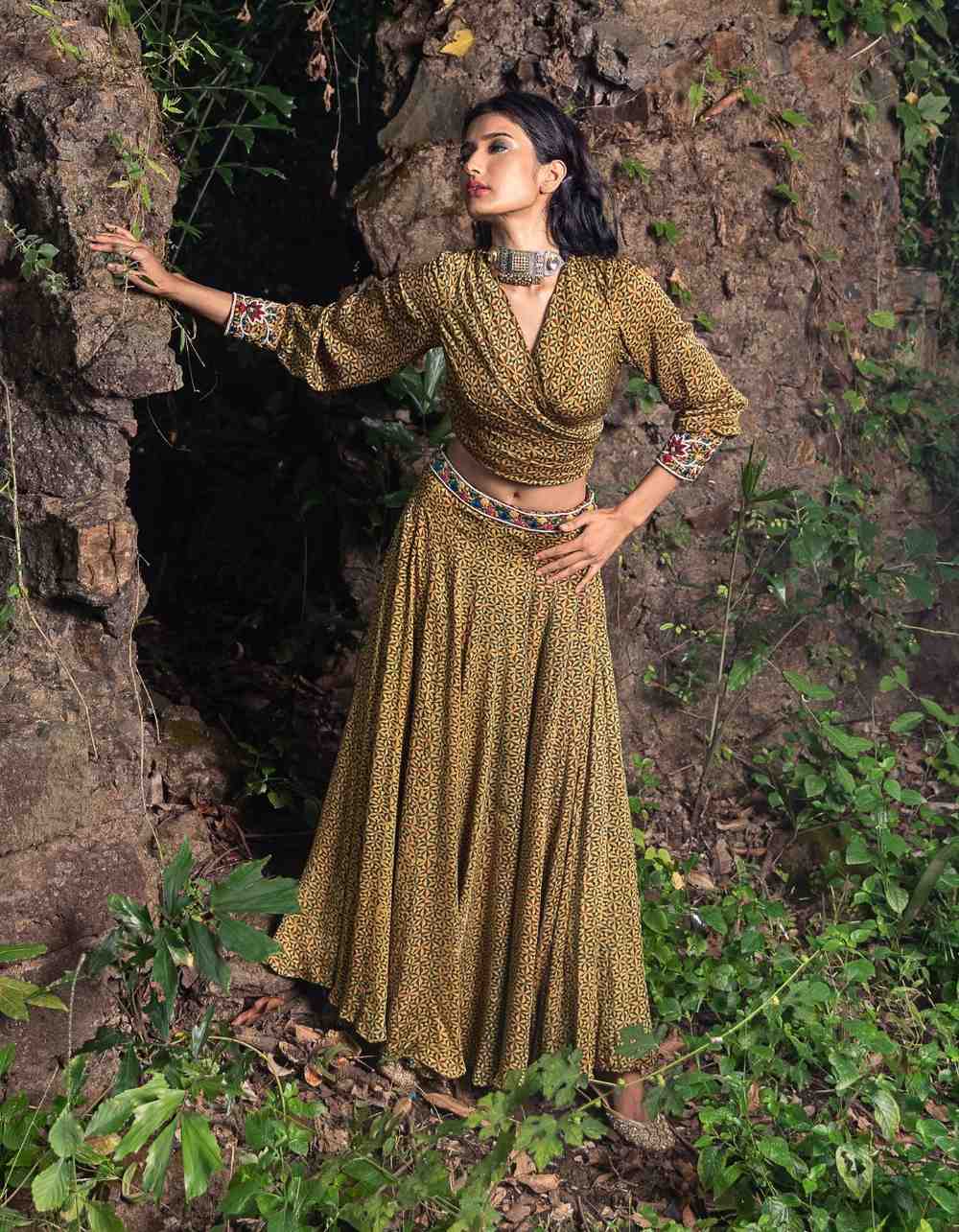 Mustard Yellow Top & Skirt