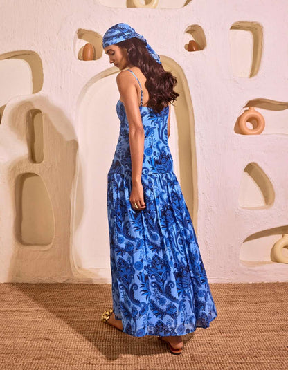 Mykonos Blue Maxi Dress