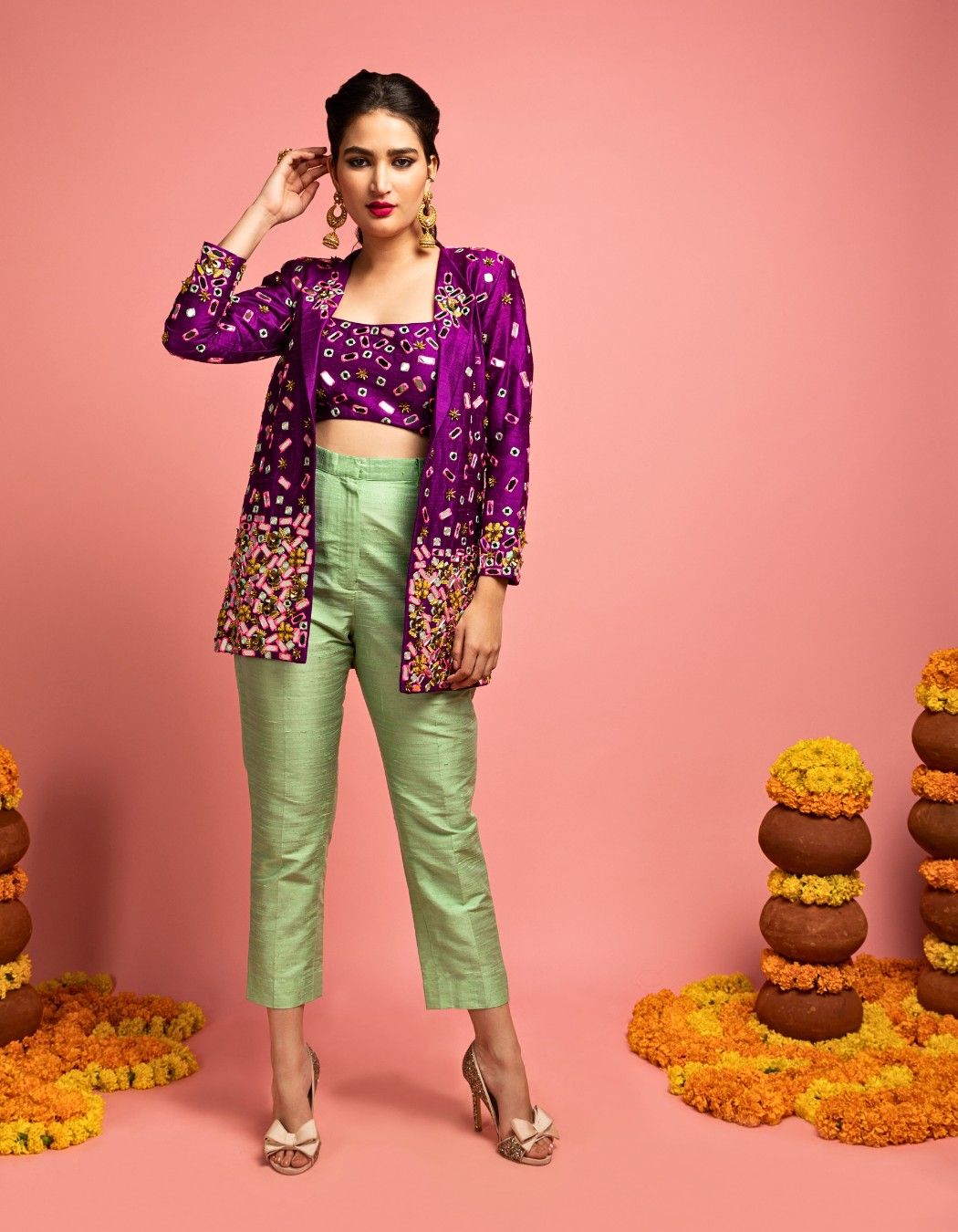 Purple Blazer Set